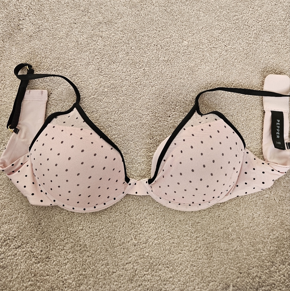 Pink Polka Dot Bra